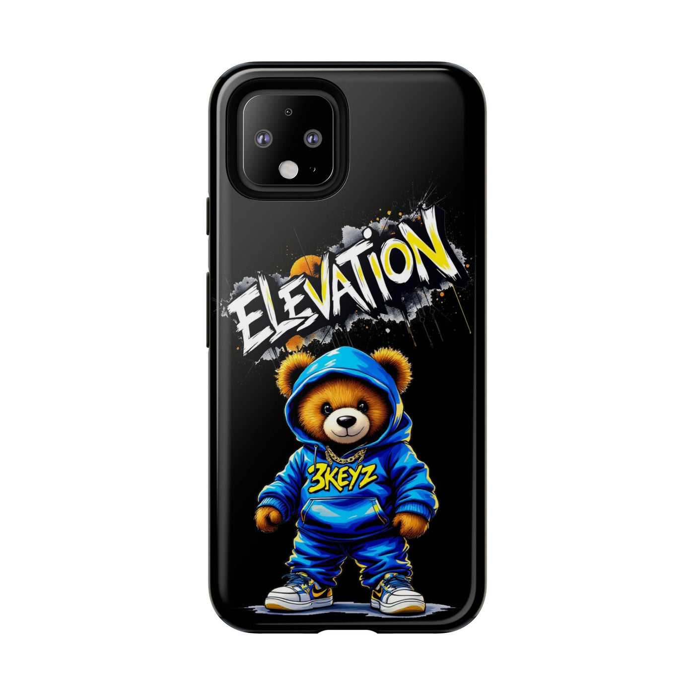 Elevated street drip Bear Black Phone Case - Tough and Trendy Design