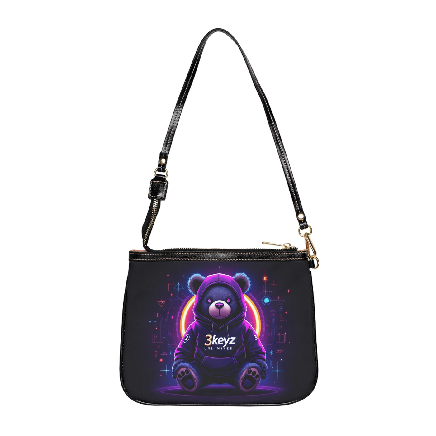 Neon Bear Shoulder Bag — Cute Teddy Graphic Small Purse