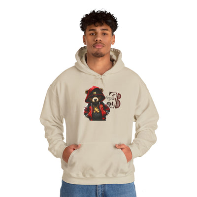 Unisex Hooded Sweatshirt 3keyz OG Teddy Drip Design Red/Black