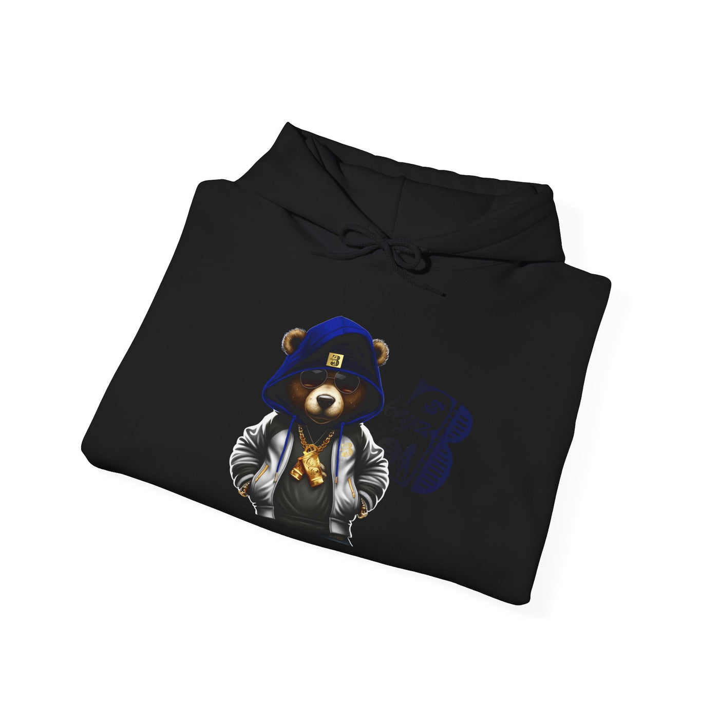 Unisex Hooded Sweatshirt 3keyz OG Teddy Drip Design Blue/Grey