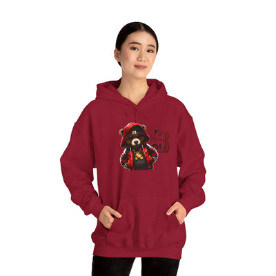 Unisex Hooded Sweatshirt 3keyz OG Teddy Drip Design Red/Black