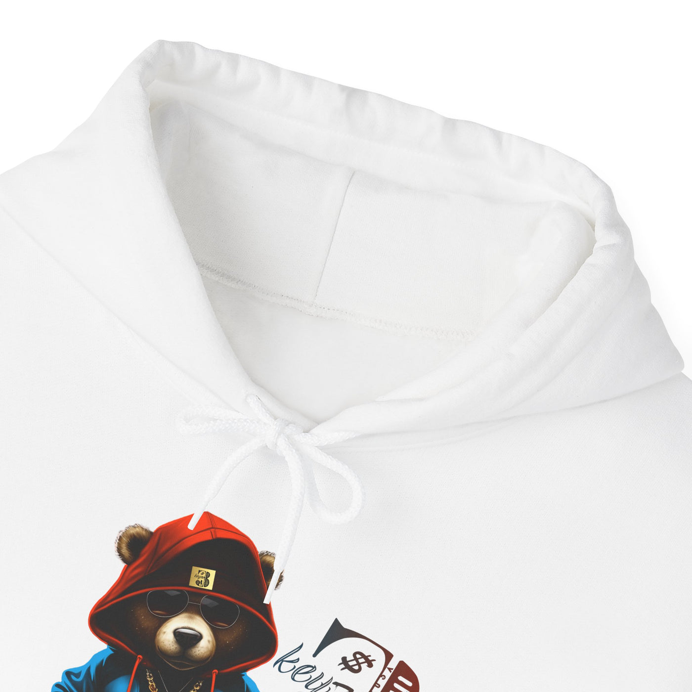 Unisex Hooded Sweatshirt 3keyz OG Teddy Drip Design Blue/Orange