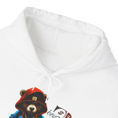 Unisex Hooded Sweatshirt 3keyz OG Teddy Drip Design Blue/Orange