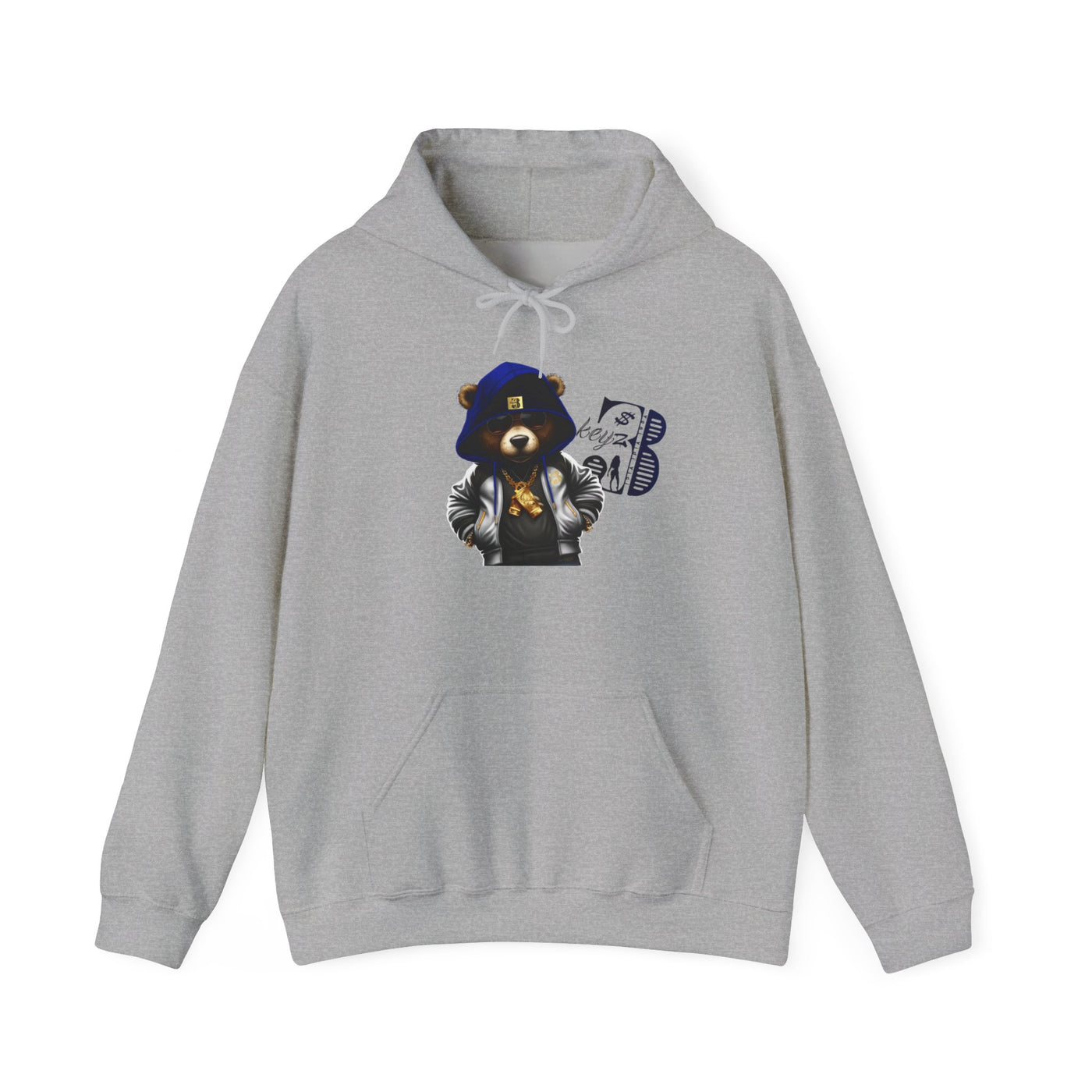 Unisex Hooded Sweatshirt 3keyz OG Teddy Drip Design Blue/Grey