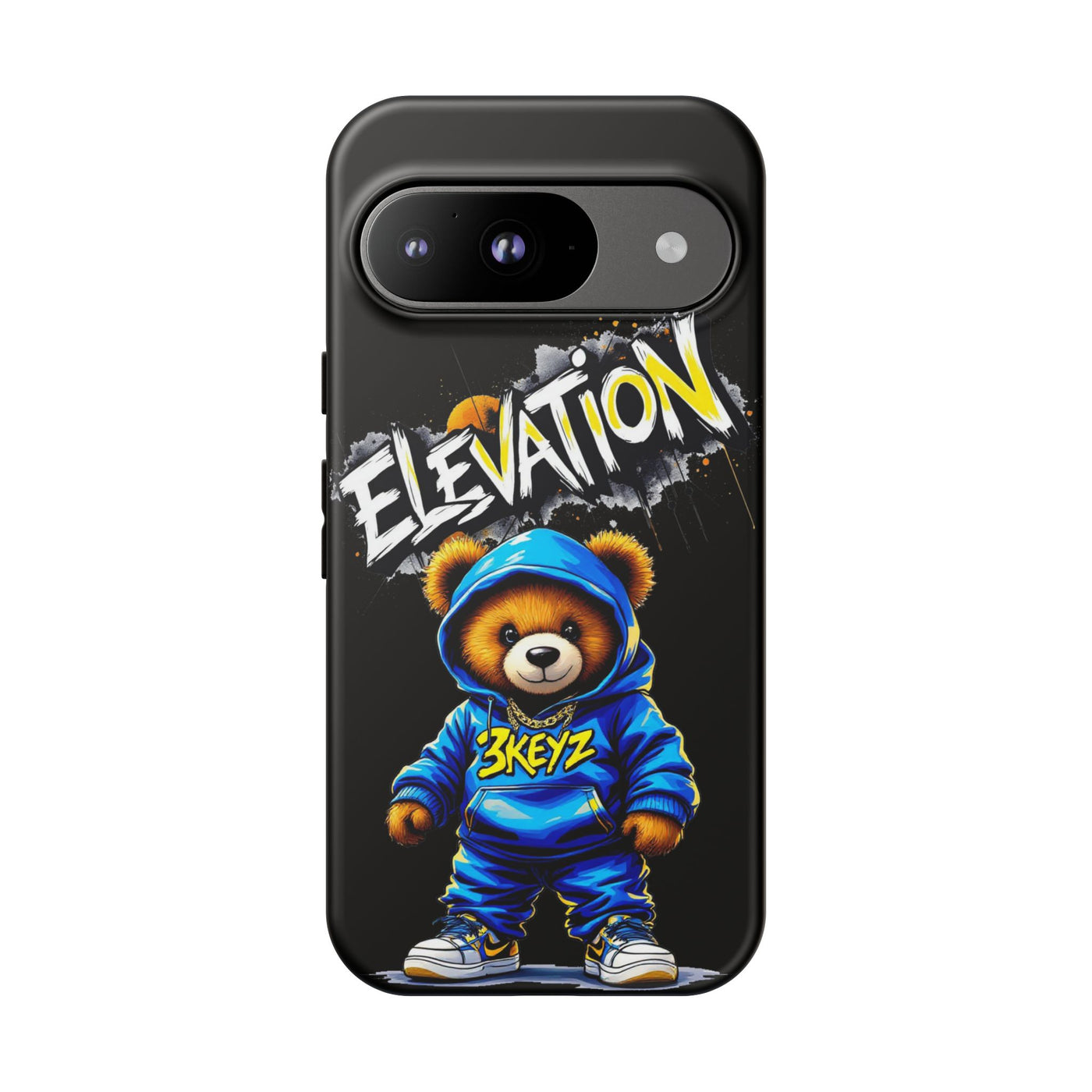 Elevated street drip Bear Black Phone Case - Tough and Trendy Design