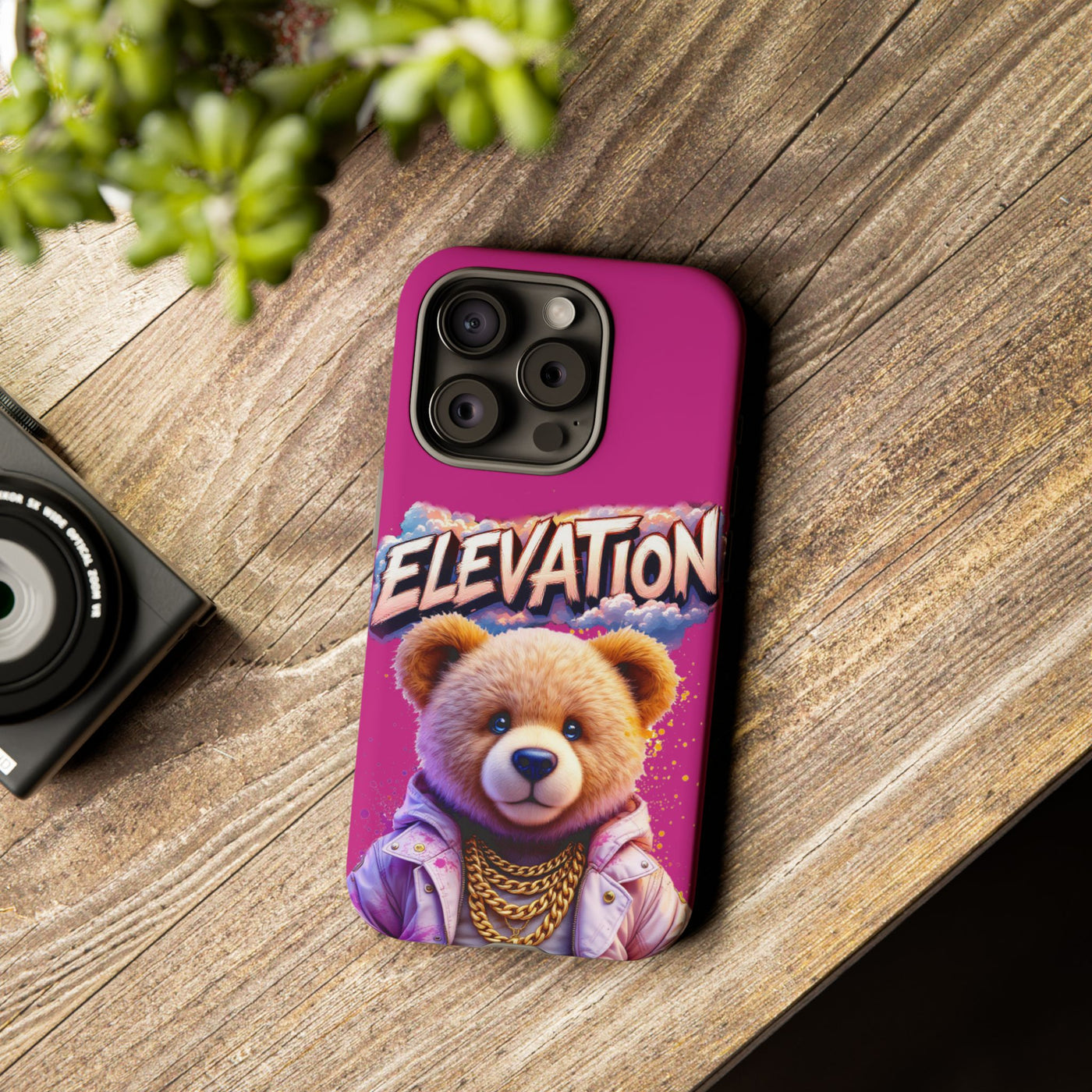 Elevated street drip Bear Pink Phone Case - Tough and Trendy Design