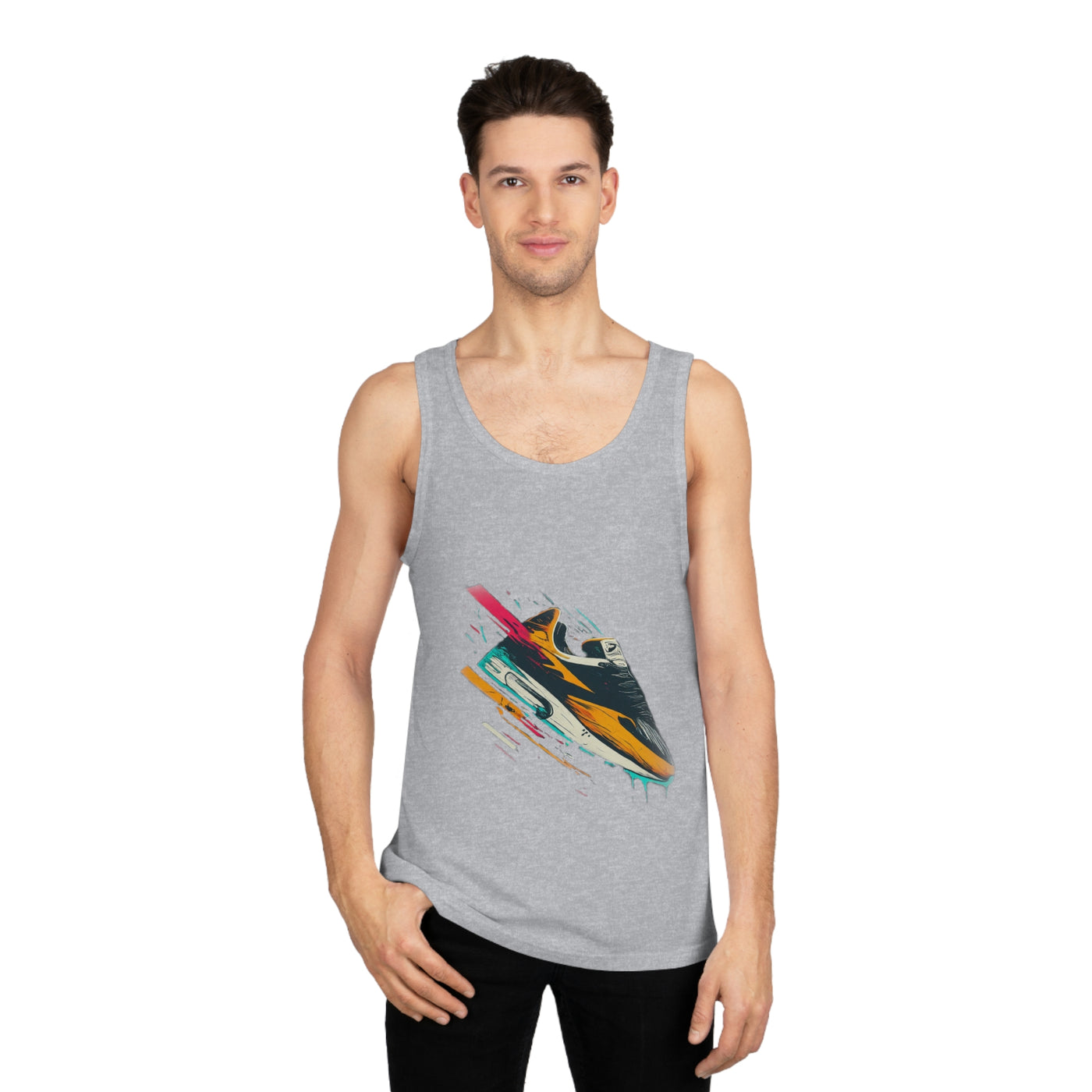 Athletic Tank Top with Shoe Drip Design