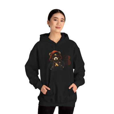 Unisex Hooded Sweatshirt 3keyz OG Teddy Drip Design Orange/Black