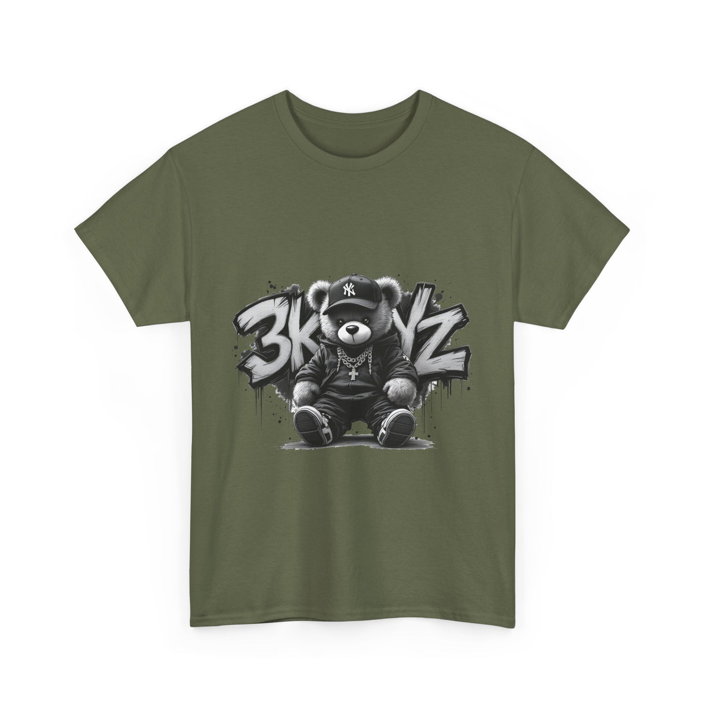 T-Shirt - 3keyz Teddy Drip B/W Unisex Heavy Cotton Tee
