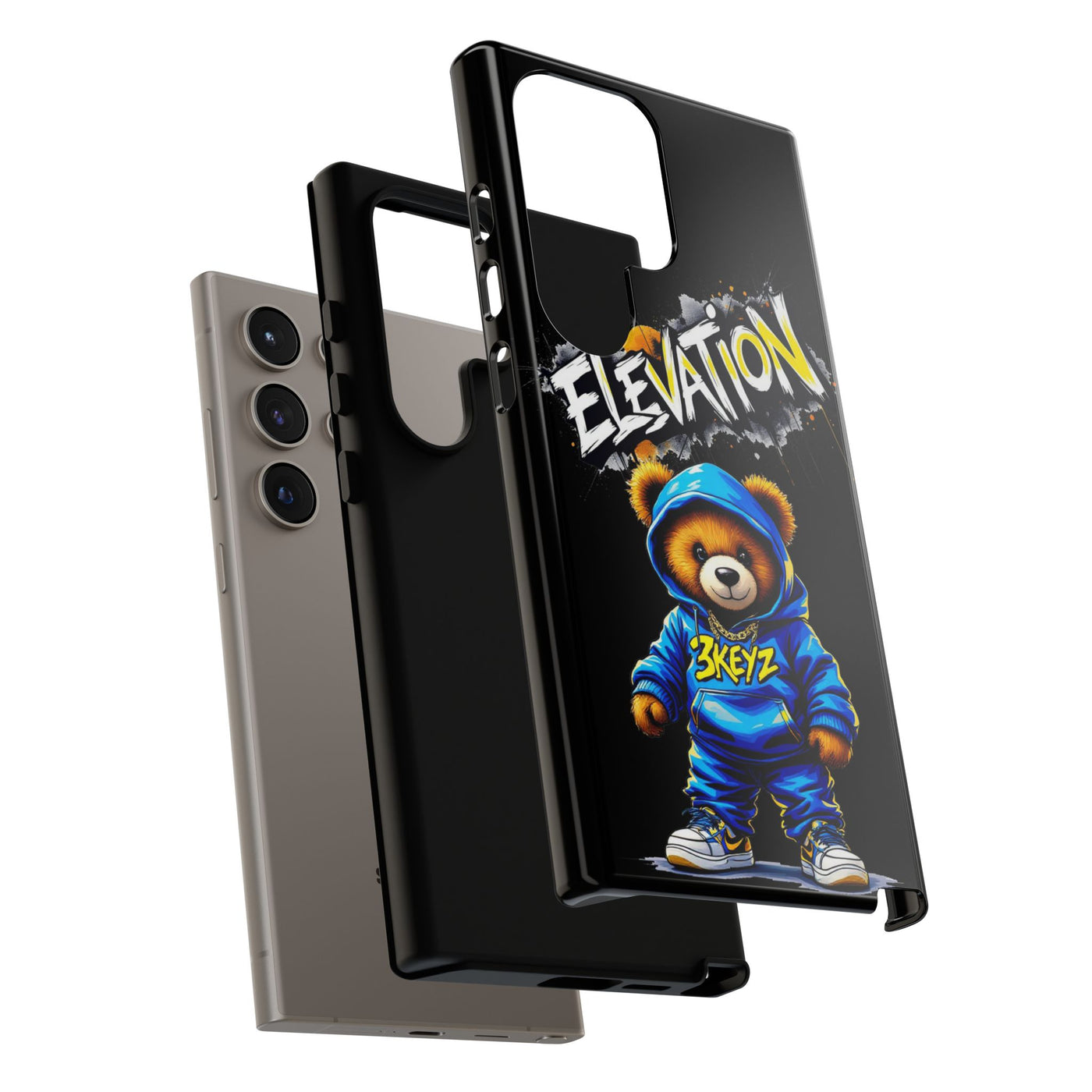Elevated street drip Bear Black Phone Case - Tough and Trendy Design