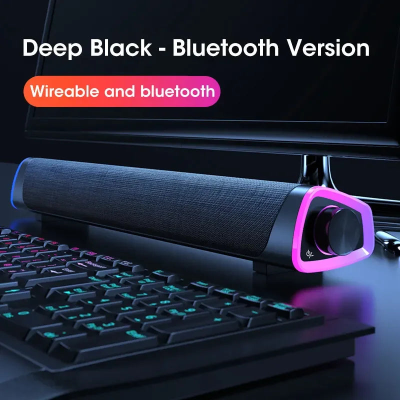 4D Pro Sound Bar - Premium Bluetooth Computer Speaker with Deep Bass Subwoofer | Perfect for Gaming & Music