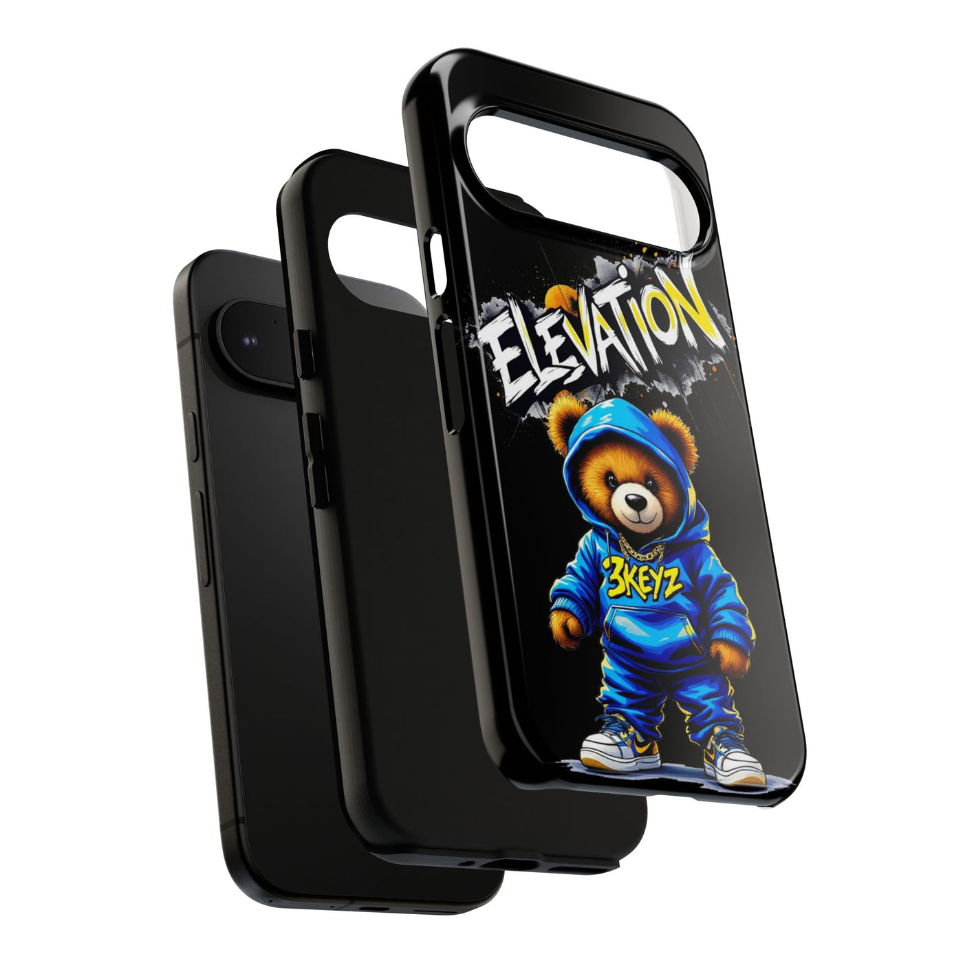 Elevated street drip Bear Black Phone Case - Tough and Trendy Design
