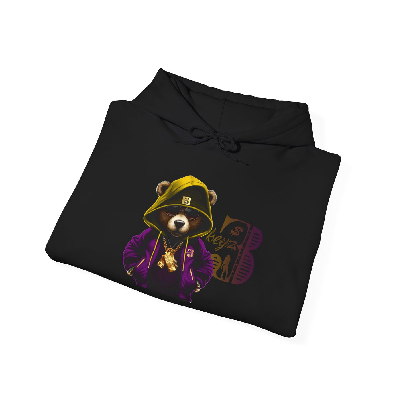 Unisex Hooded Sweatshirt 3keyz OG Teddy Drip Design Purple/Gold