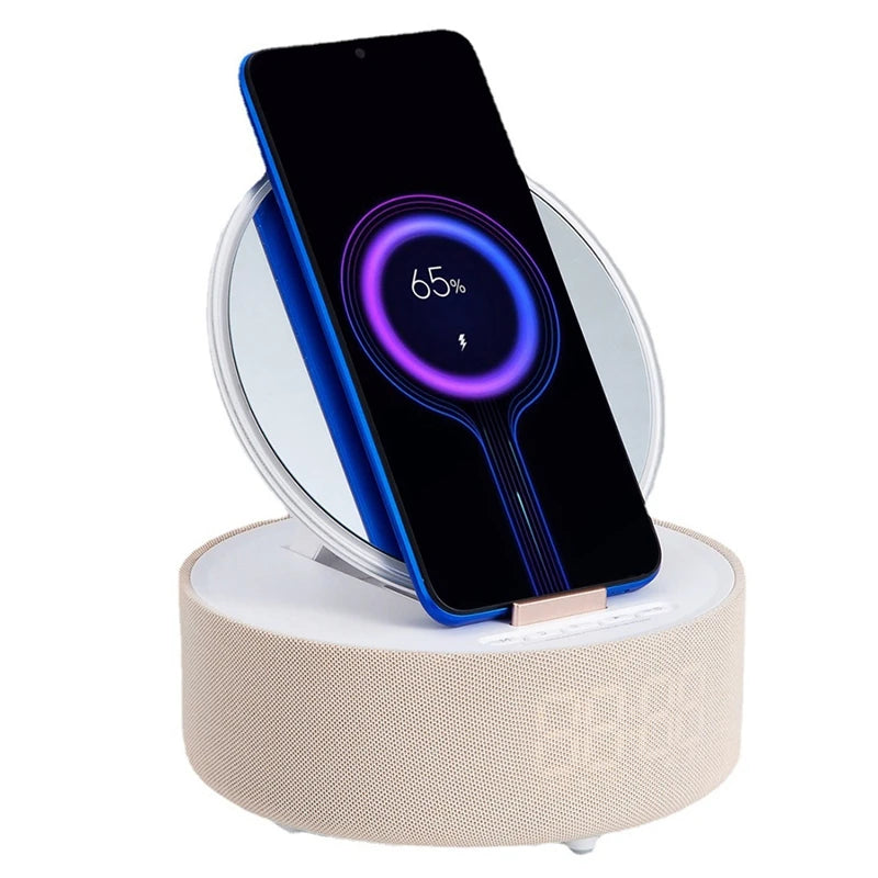 6-in-1 Smart Charging Station with Bluetooth Speaker & Alarm Clock | Modern Bedside Essential