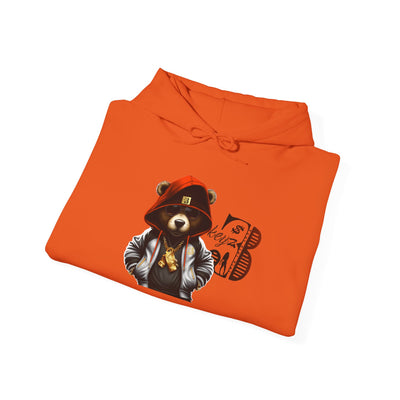 Unisex Hooded Sweatshirt 3keyz OG Teddy Drip Design Orange/White