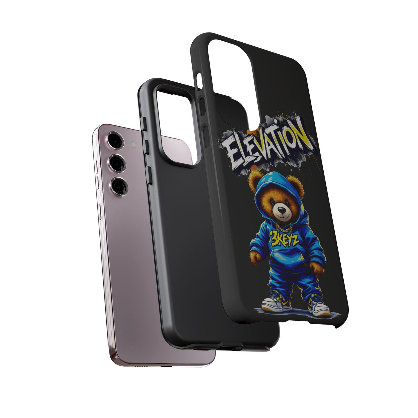 Elevated street drip Bear Black Phone Case - Tough and Trendy Design