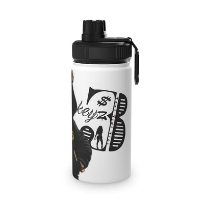 3keyz Cool Bear Black Stainless Steel Water Bottle with Sports Lid