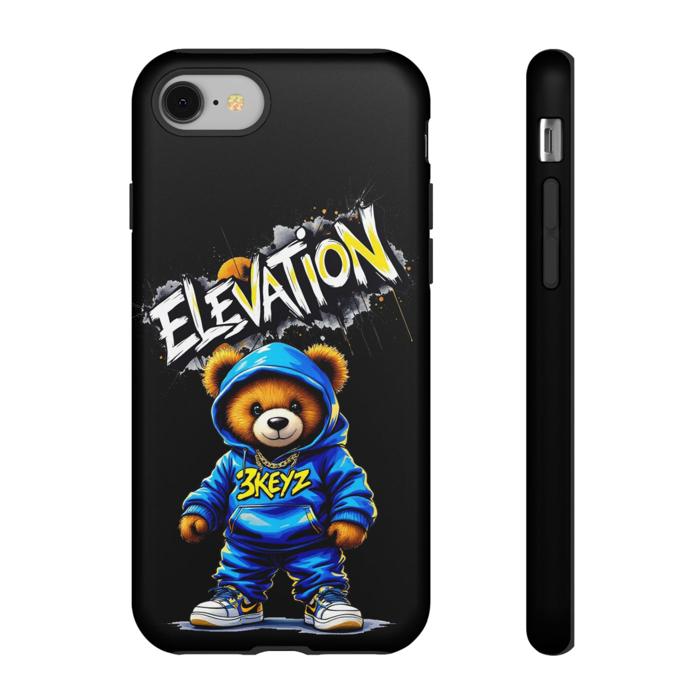 Elevated street drip Bear Black Phone Case - Tough and Trendy Design