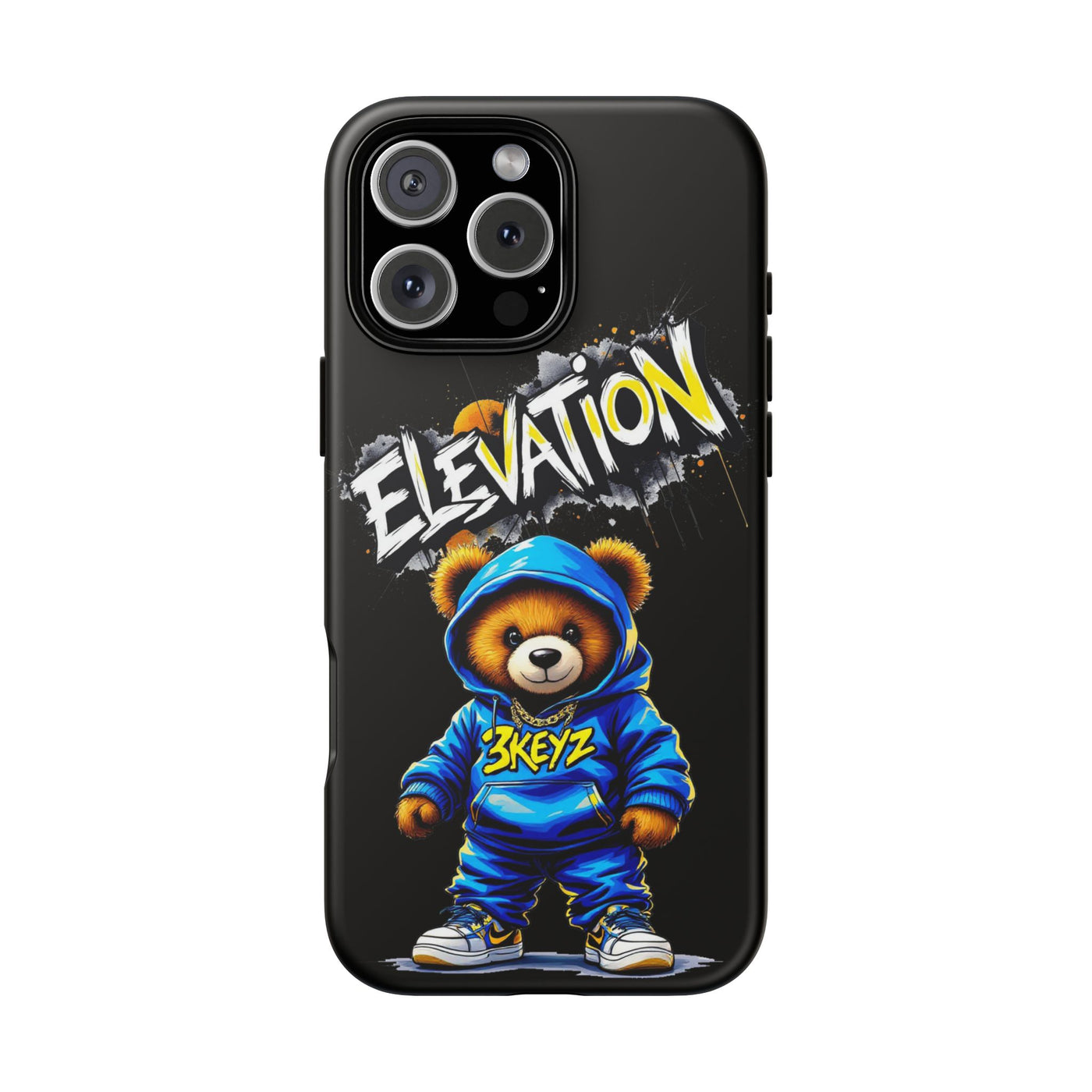 Elevated street drip Bear Black Phone Case - Tough and Trendy Design