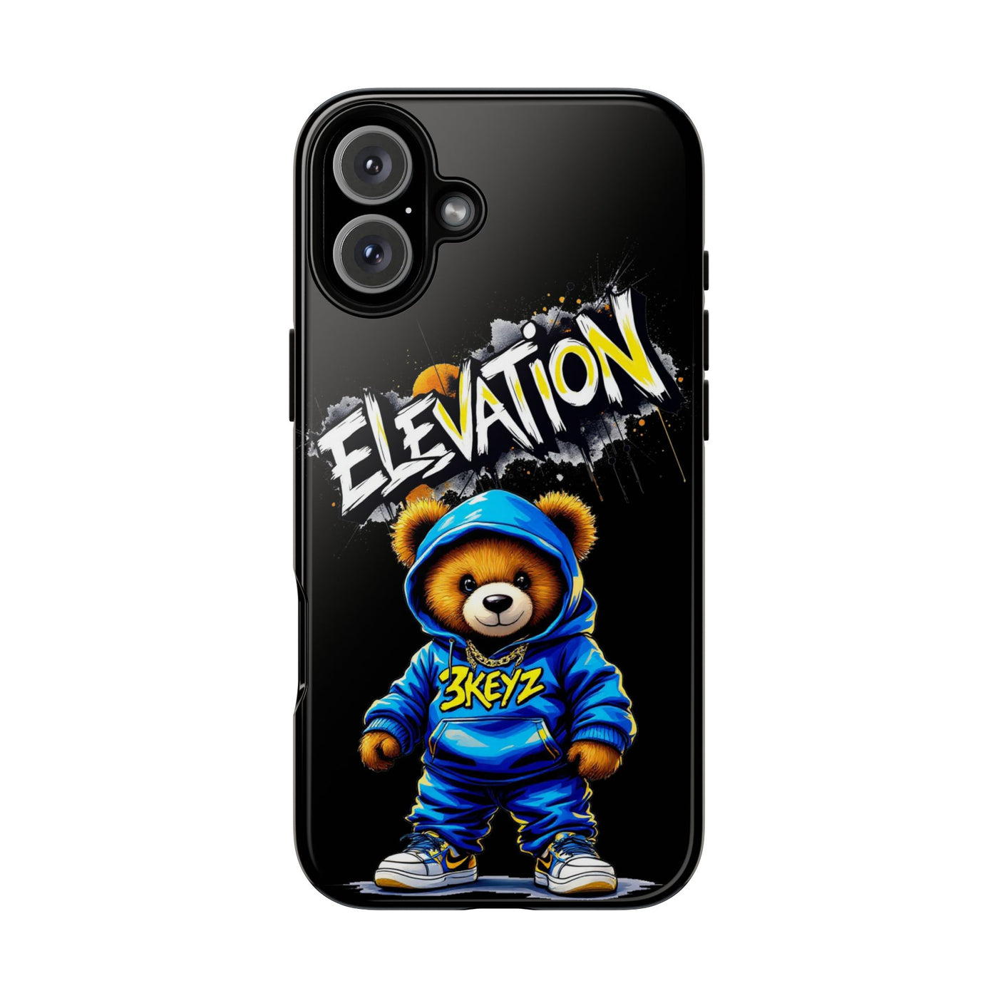Elevated street drip Bear Black Phone Case - Tough and Trendy Design