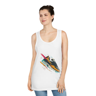 Athletic Tank Top with Shoe Drip Design