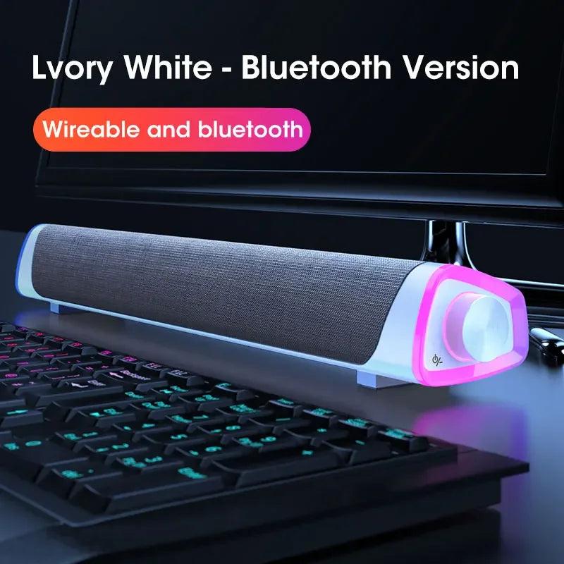 4D Pro Sound Bar - Premium Bluetooth Computer Speaker with Deep Bass Subwoofer | Perfect for Gaming & Music