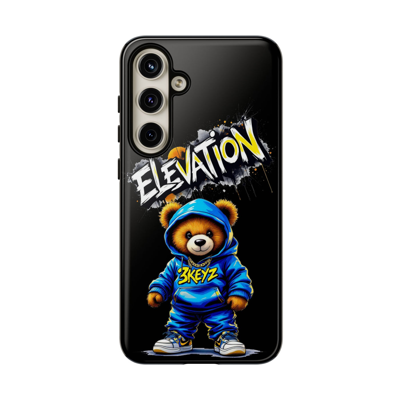 Elevated street drip Bear Black Phone Case - Tough and Trendy Design