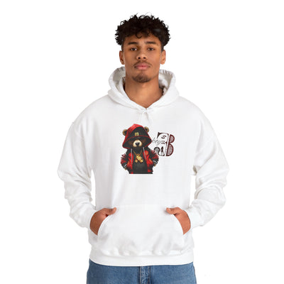 Unisex Hooded Sweatshirt 3keyz OG Teddy Drip Design Red/Black