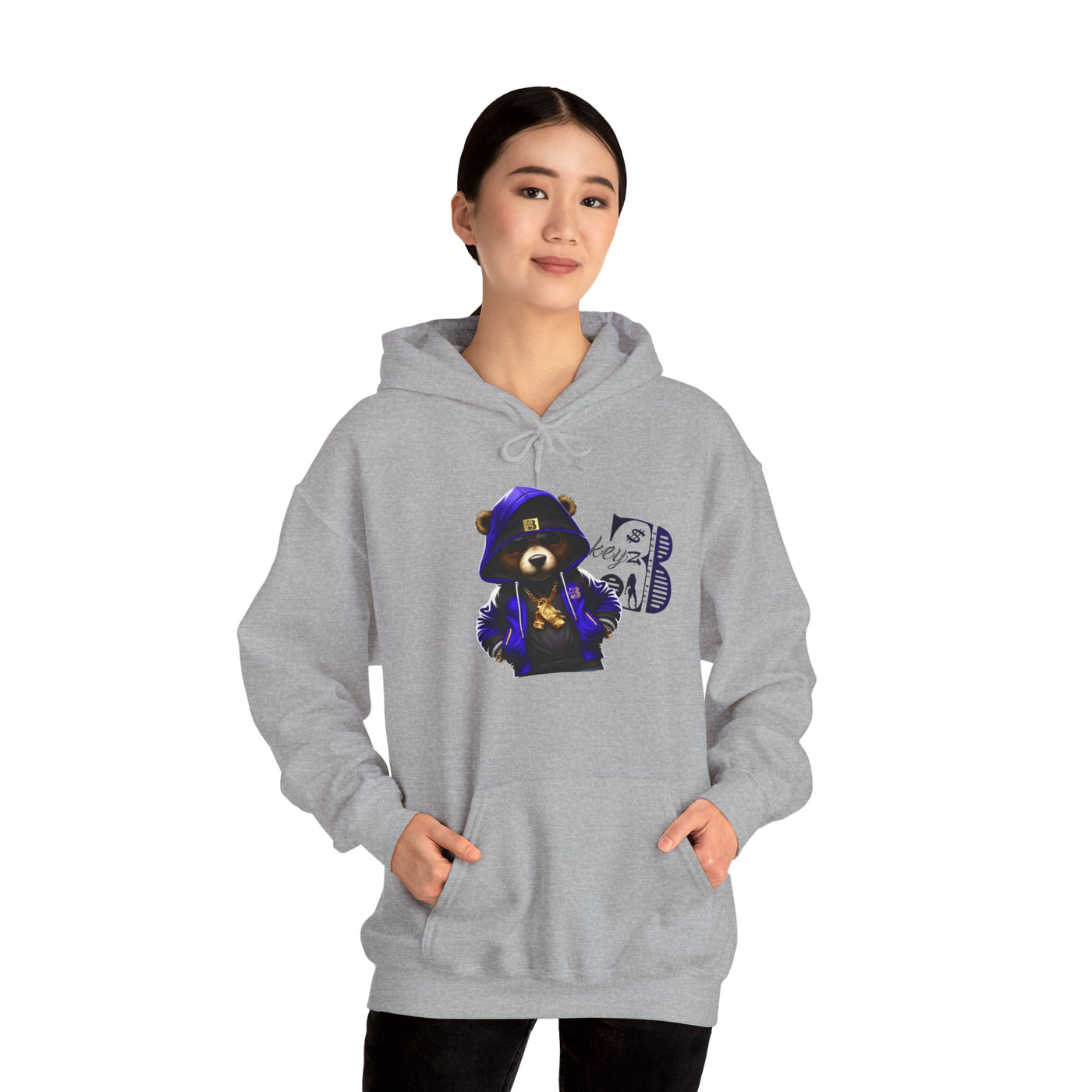 Unisex Hooded Sweatshirt 3keyz OG Teddy Drip Design Blue