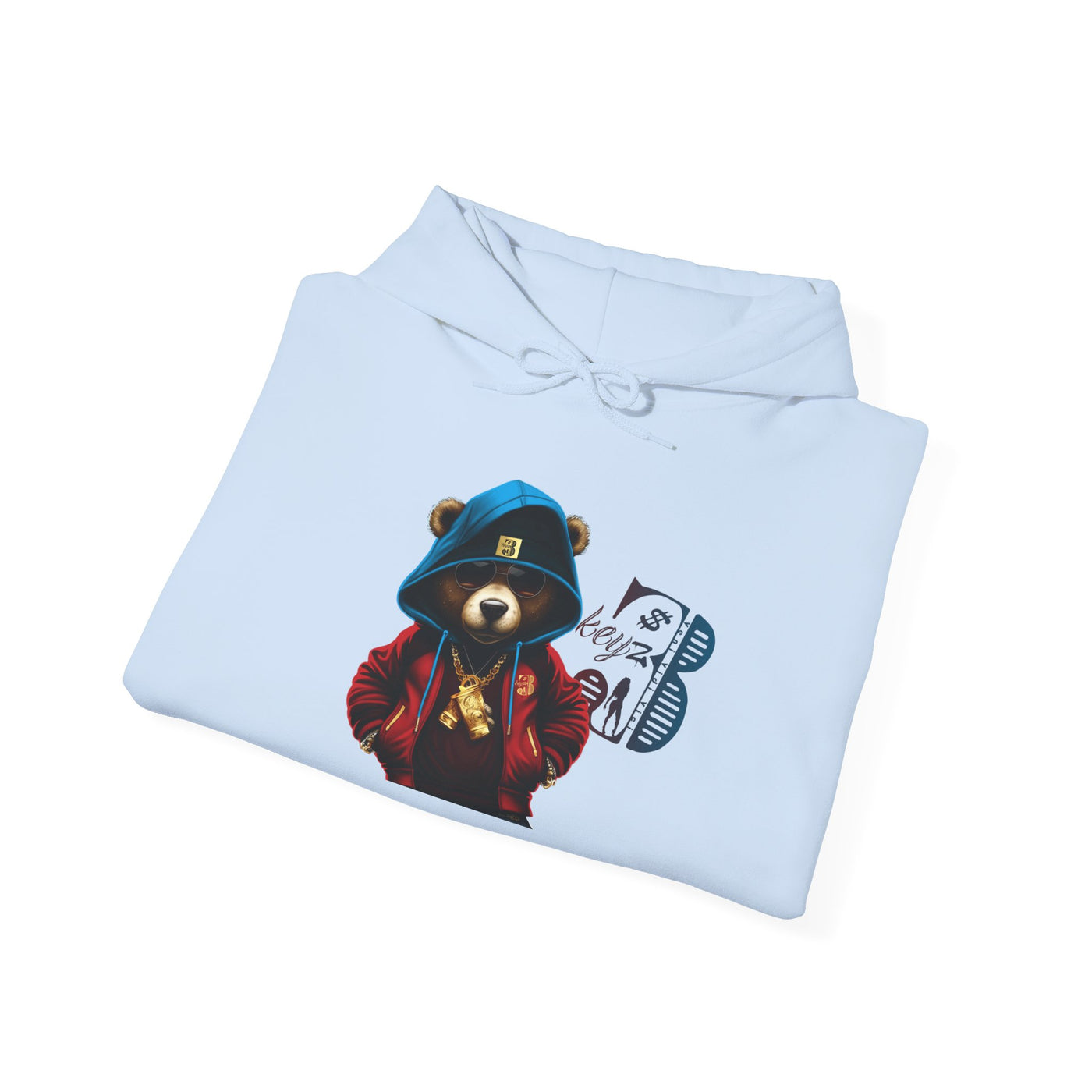 Unisex Hooded Sweatshirt 3keyz OG Teddy Drip Design R/W/B