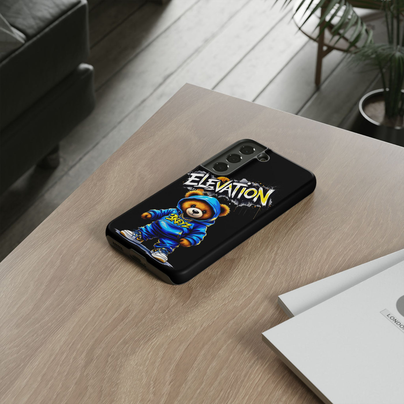 Elevated street drip Bear Black Phone Case - Tough and Trendy Design