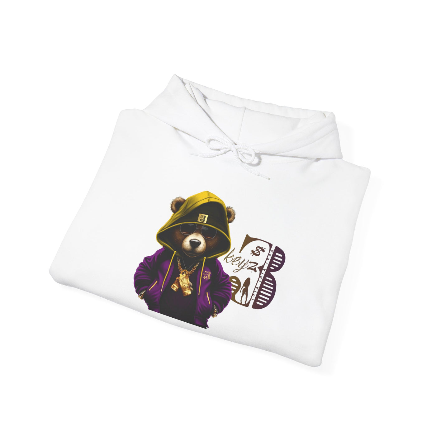 Unisex Hooded Sweatshirt 3keyz OG Teddy Drip Design Purple/Gold