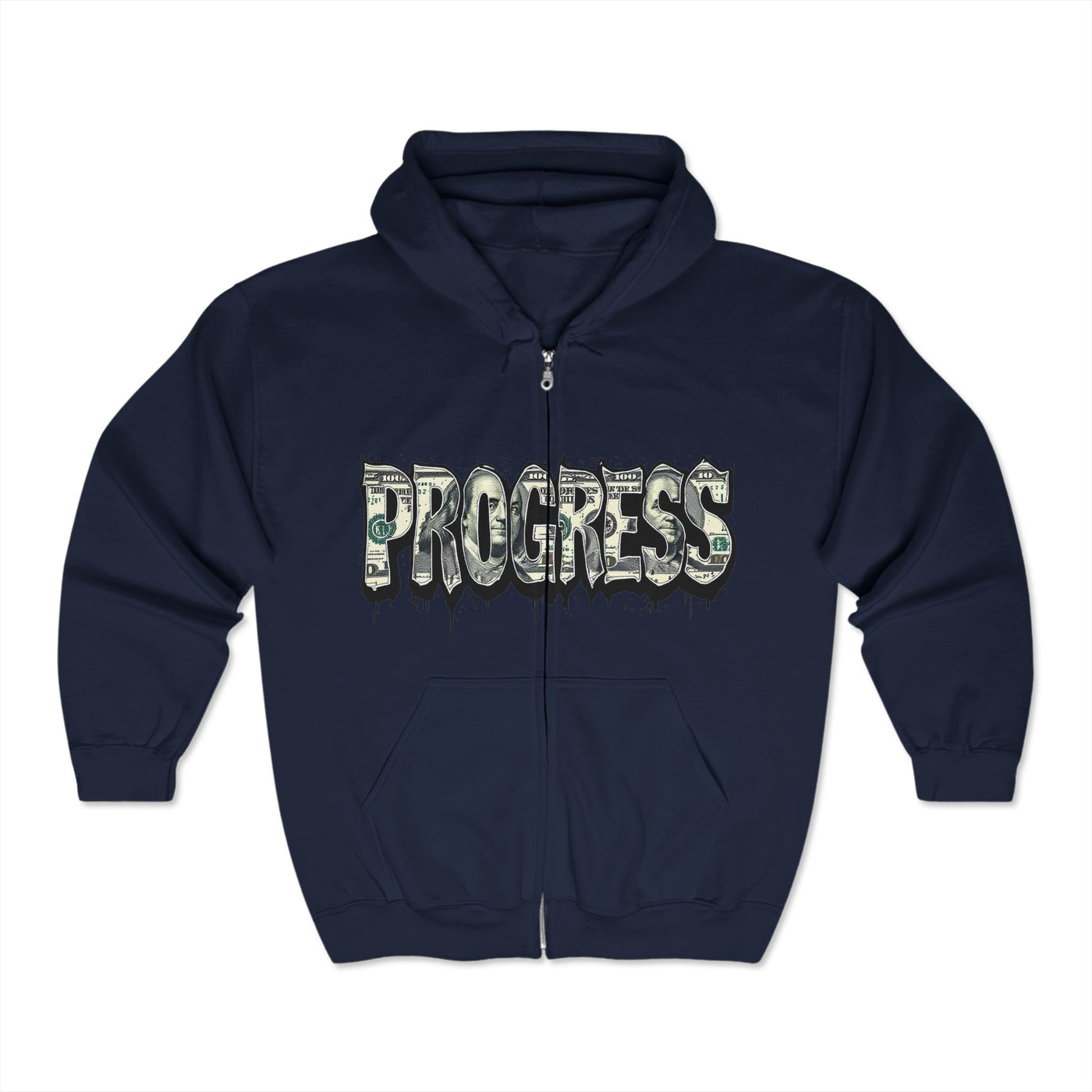 Hoodie - Progress Black/Blue OG Teddy Drip Sweatshirt