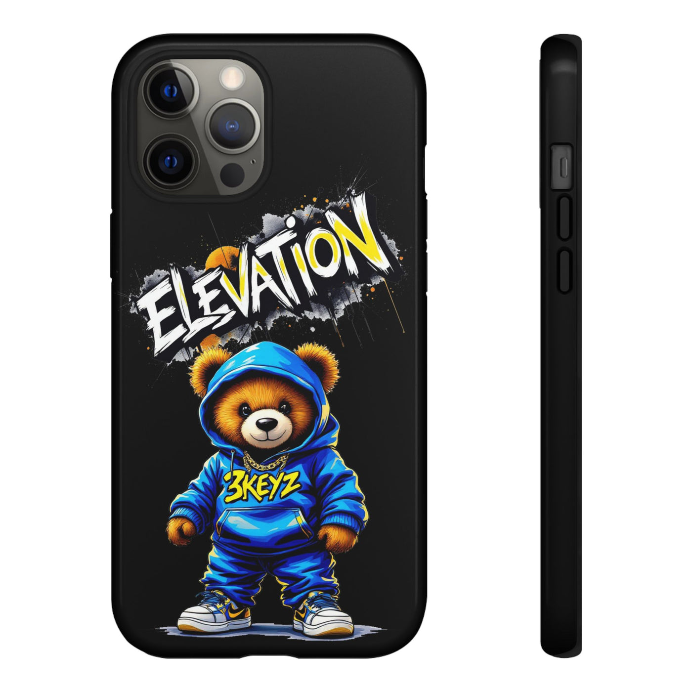 Elevated street drip Bear Black Phone Case - Tough and Trendy Design