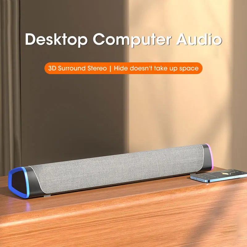 4D Pro Sound Bar - Premium Bluetooth Computer Speaker with Deep Bass Subwoofer | Perfect for Gaming & Music