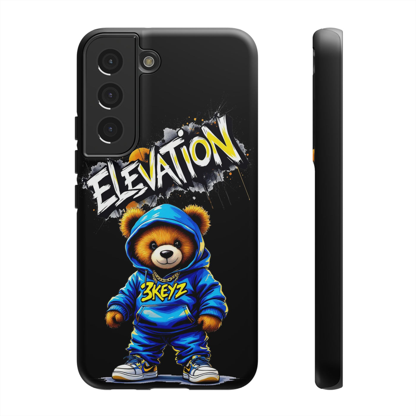 Elevated street drip Bear Black Phone Case - Tough and Trendy Design