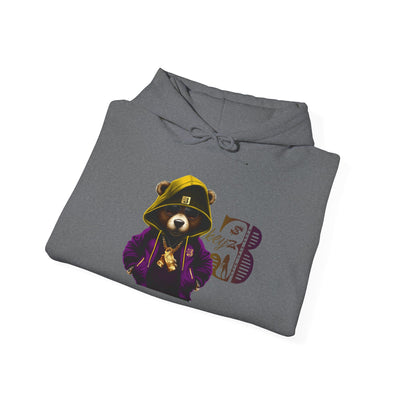 Unisex Hooded Sweatshirt 3keyz OG Teddy Drip Design Purple/Gold
