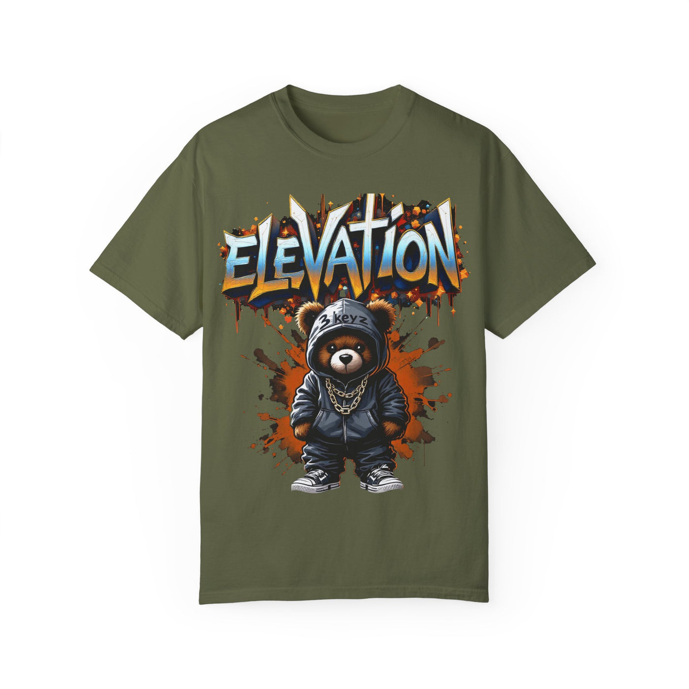 Street Drip T-shirt - Elevation Teddy Drip Orange Fierce