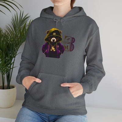 Unisex Hooded Sweatshirt 3keyz OG Teddy Drip Design Purple/Gold