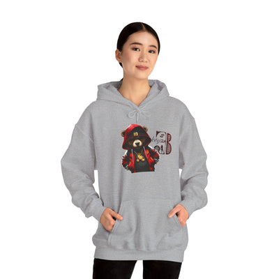 Unisex Hooded Sweatshirt 3keyz OG Teddy Drip Design Red/Black