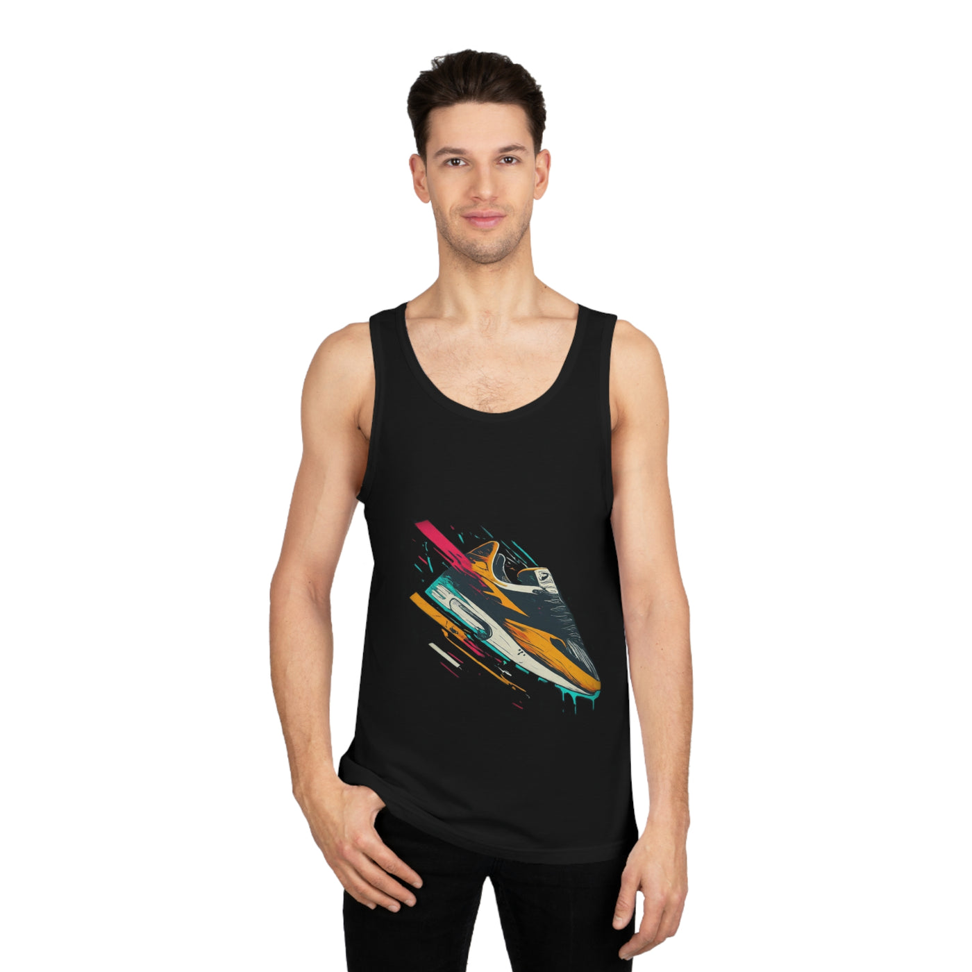 Athletic Tank Top with Shoe Drip Design
