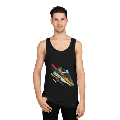 Athletic Tank Top with Shoe Drip Design