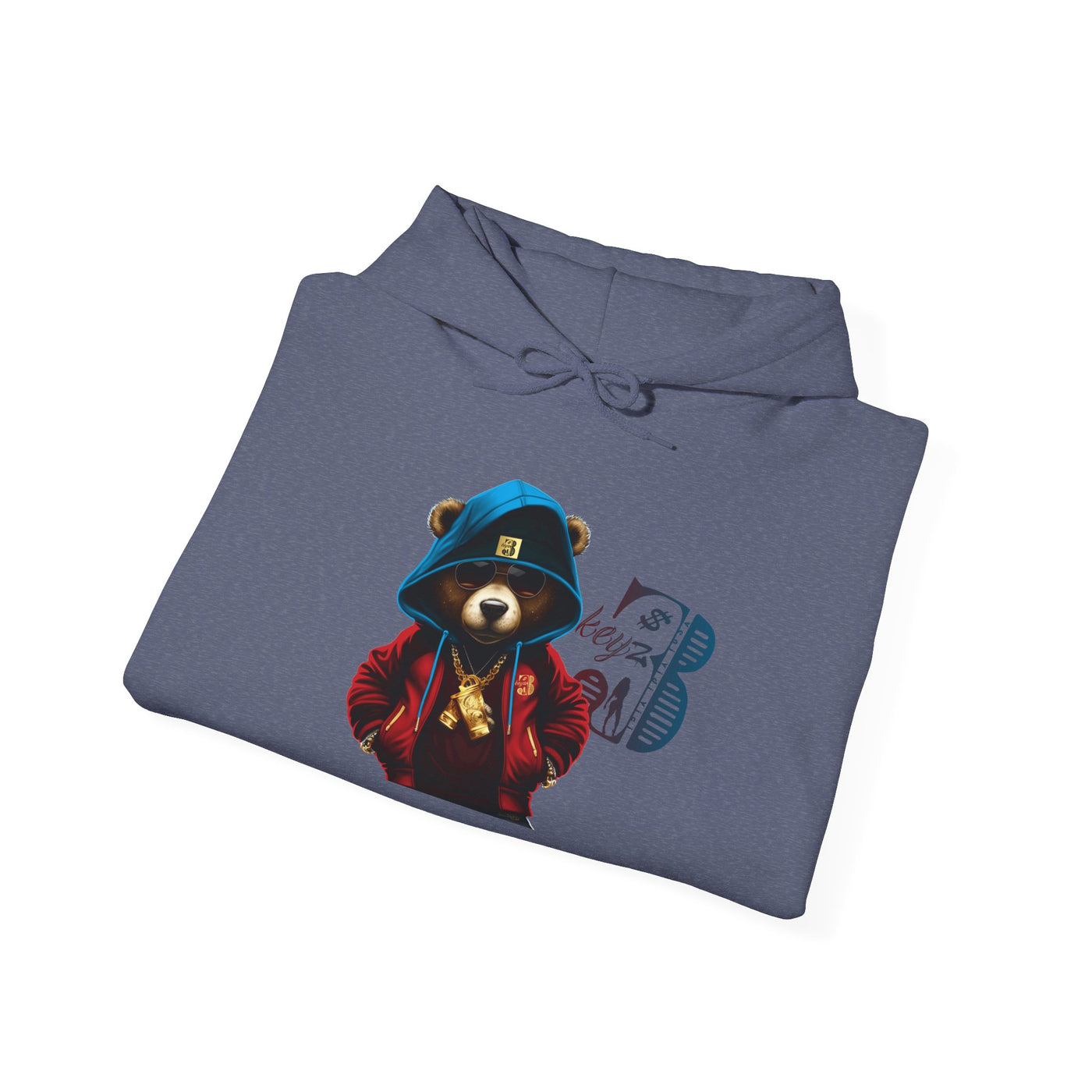 Unisex Hooded Sweatshirt 3keyz OG Teddy Drip Design R/W/B