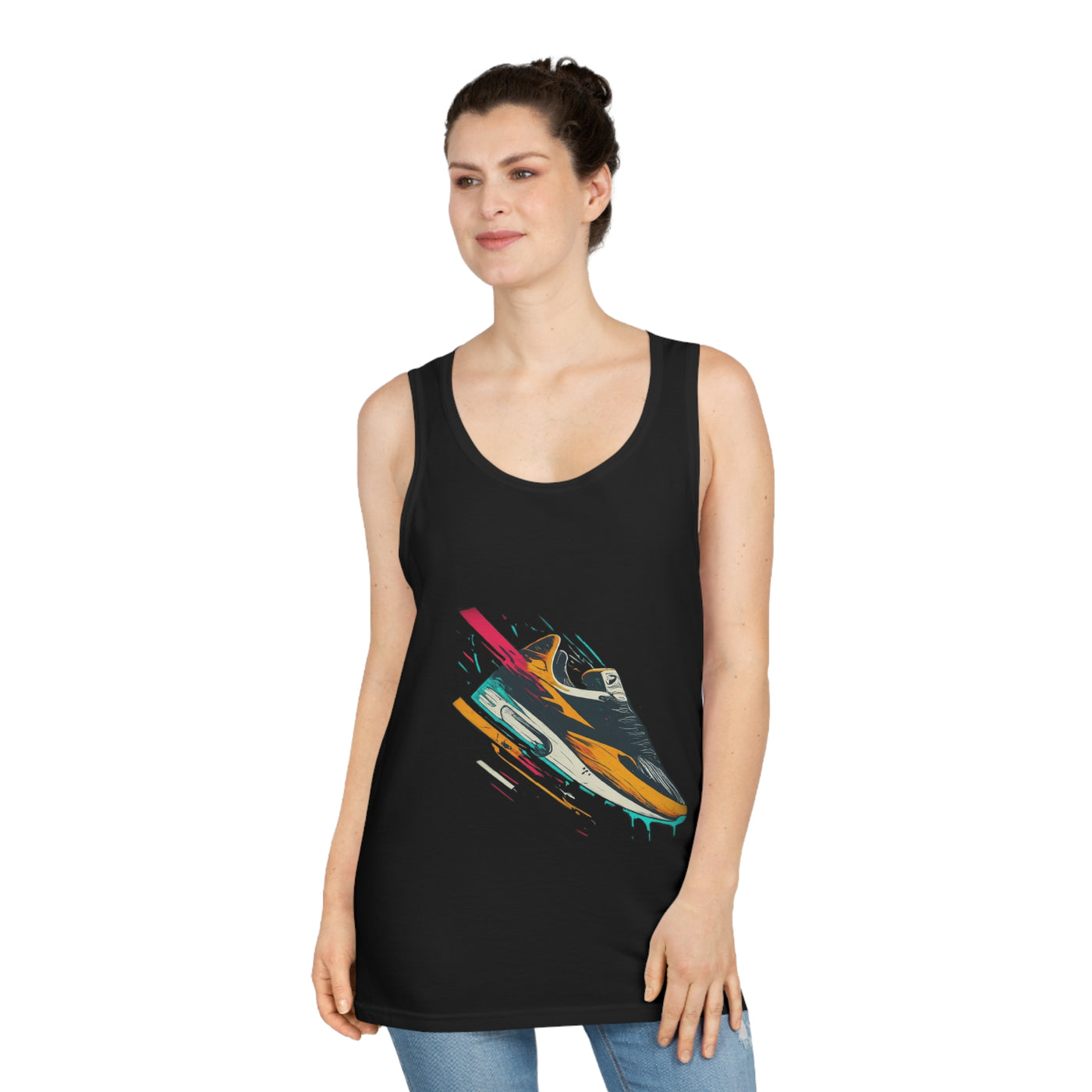 Athletic Tank Top with Shoe Drip Design