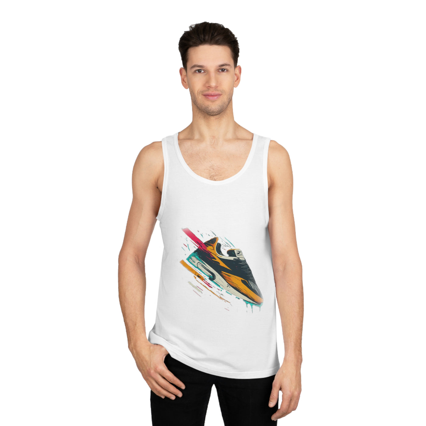 Athletic Tank Top with Shoe Drip Design