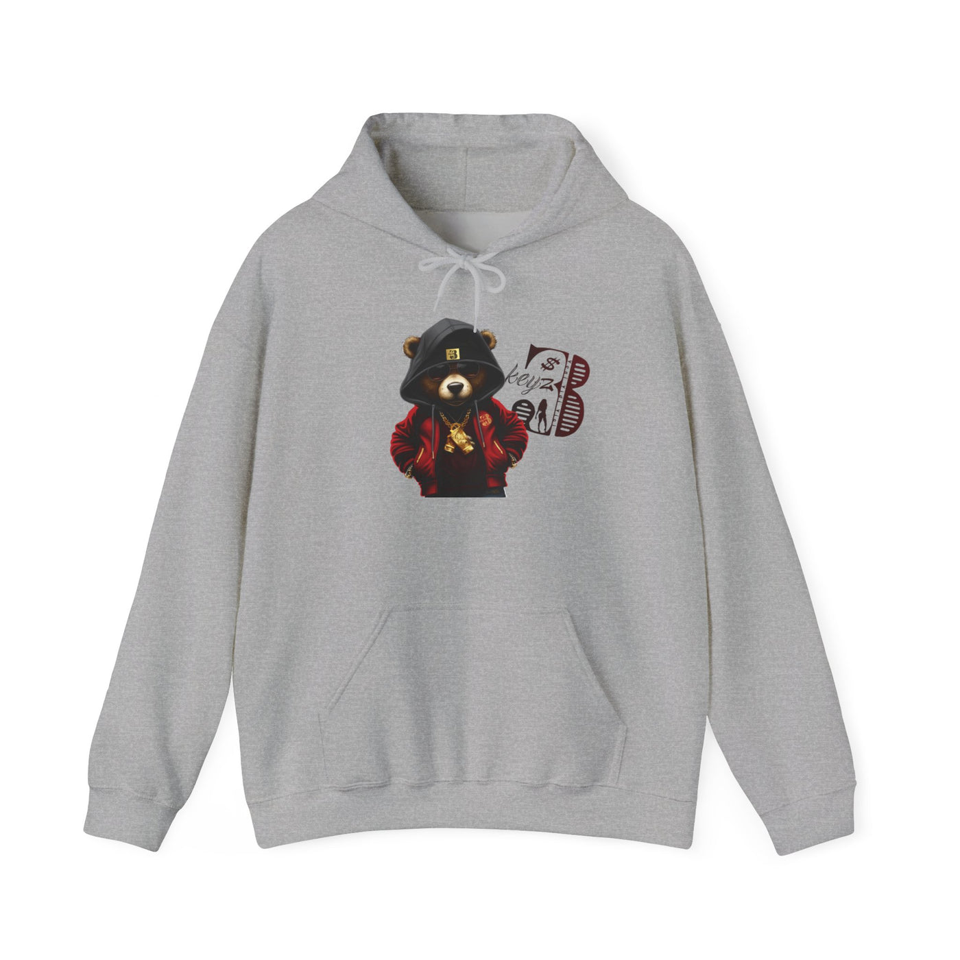 Unisex Hooded Sweatshirt 3keyz OG Teddy Drip Design Black/Red