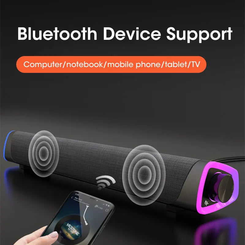 4D Pro Sound Bar - Premium Bluetooth Computer Speaker with Deep Bass Subwoofer | Perfect for Gaming & Music