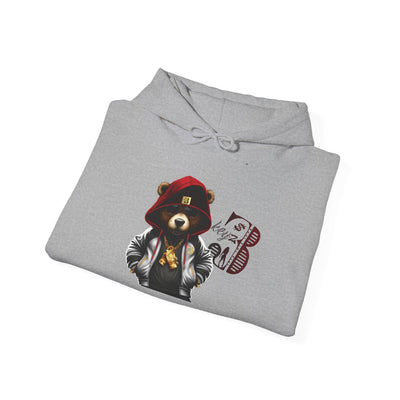 Unisex Hooded Sweatshirt 3keyz OG Teddy Drip Design Red/White