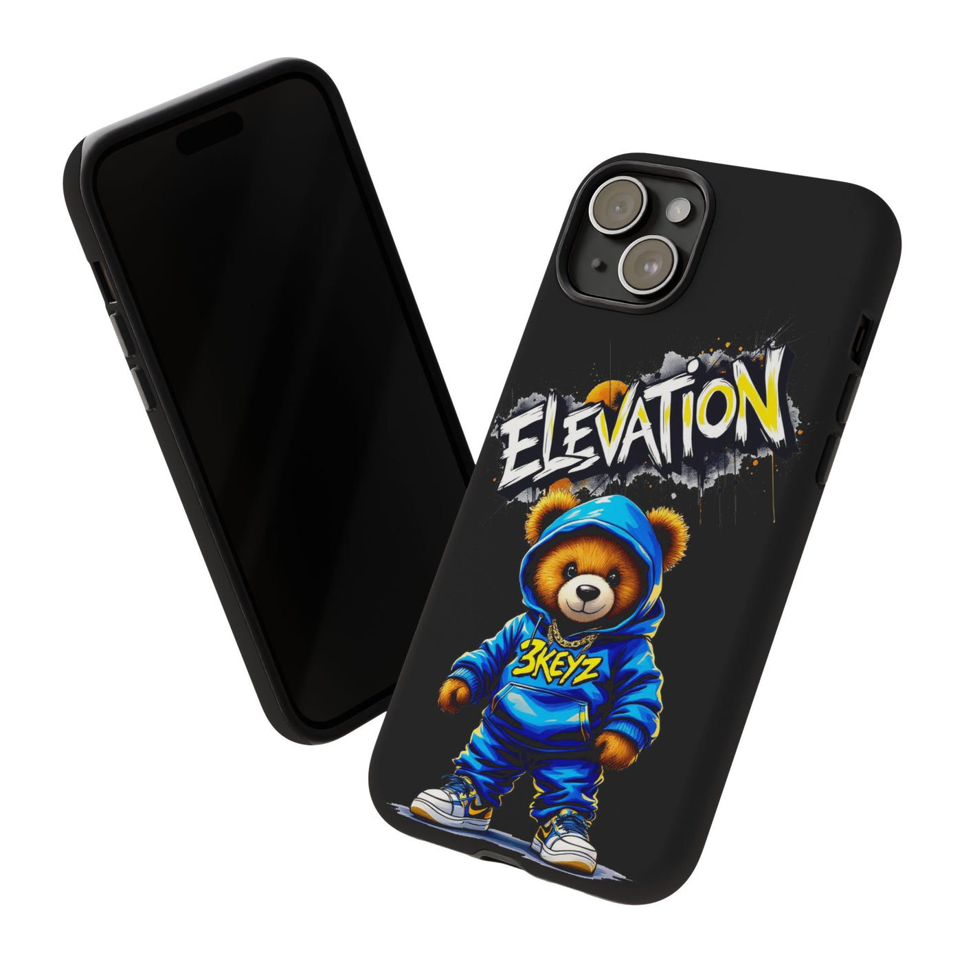 Elevated street drip Bear Black Phone Case - Tough and Trendy Design