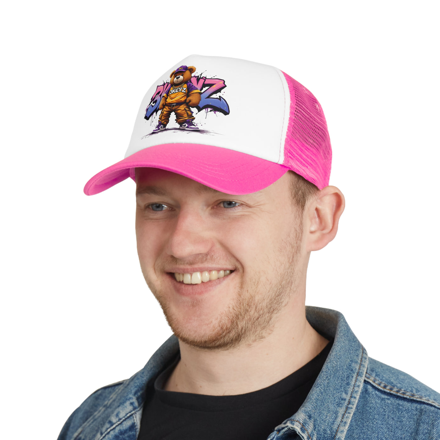 Mesh Cap 3keyz Pink Drip Hat